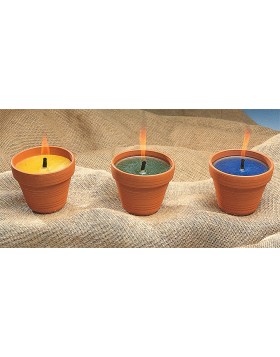 Party-Kerzen Tontöpfe im 3er Pack