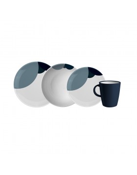 ΠΙΑΤΑ - ΠΟΤΗΡΙΑ ΣΕΤ Melamin Camilla 16-tlg. blau/grau