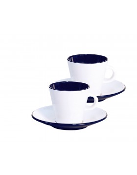Set Espresso Linea Blue 4-tlg. weiß/blau
