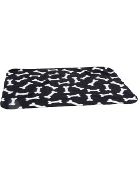 Hunde-Fleecedecke Knochenmotiv 100 x 70 cm