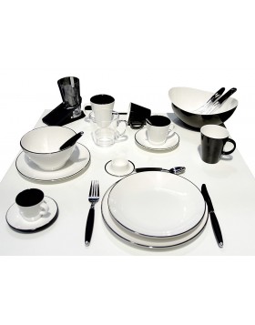 ΠΙΑΤΑ - ΠΟΤΗΡΙΑ ΣΕΤ Melamin Linea Black 16-tlg.