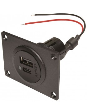 Πρίζα διπλή EV Power USB-C/A mit Montageplatte 12 - 24 V