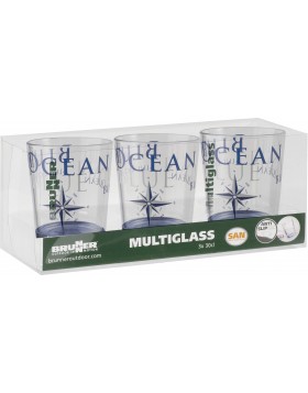 Σετ ποτήρια νερού 300 ml Blue Ocean (3 τεμ.)
