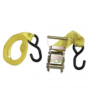 Spanngurt mit Ratsche, 3,5 cm breit, gelb