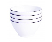 Set Müslischalen Linea Blue 4-tlg. weiß/blau
