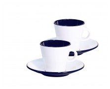 Set Espresso Linea Blue 4-tlg. weiß/blau