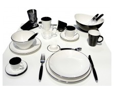 ΠΙΑΤΑ - ΠΟΤΗΡΙΑ ΣΕΤ Melamin Linea Black 16-tlg.