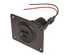 Πρίζα διπλή EV Power USB-C/A mit Montageplatte 12 - 24 V