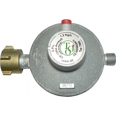 Ρυθμιστής υγραερίου με βαλβίδα ασφαλείας (1,2 kg/h 30 mbar)