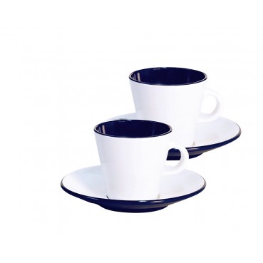 Set Espresso Linea Blue 4-tlg. weiß/blau