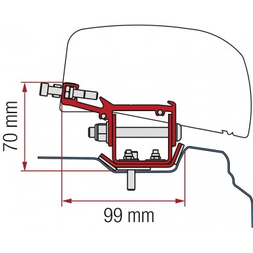 Αντάπτορας 3-τεμ. Renault Trafic L2 από 2014 για F40van